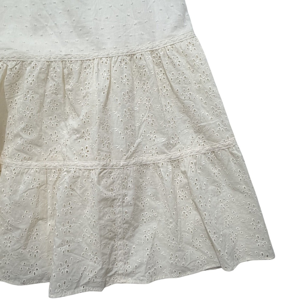 Matilda Jane Joanna Gaines Sweet Dress Eyelet Prairie Ruffles Midi Cream Boho M - Picture 8 of 11